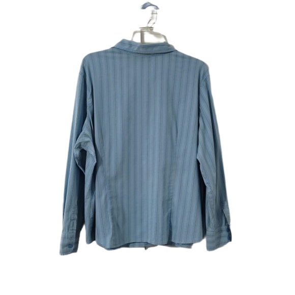 attention Women's Size 22W Striped  Long Sleeve  Button-up Collared Blouse - Picture 2 of 7